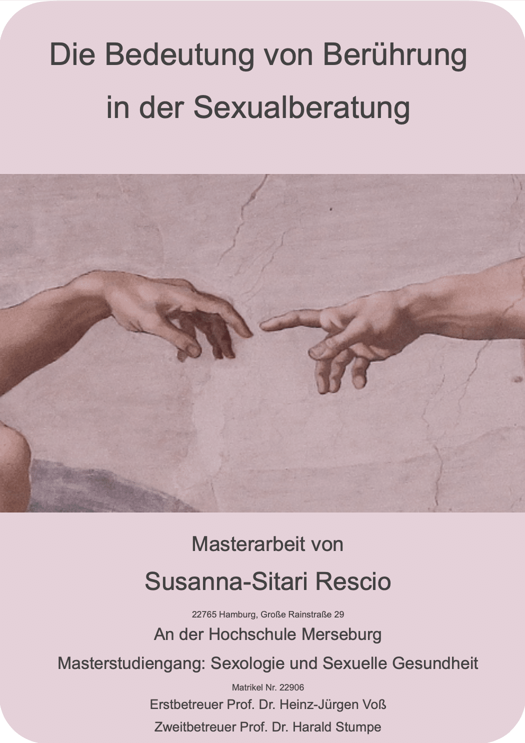 Lesen lieber? Die Masterarbeit von Susanna-Sitari Rescio